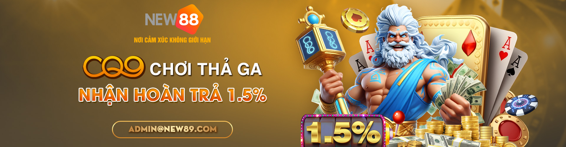 New88 chơi thả ga nhận hoàn trả 1,5%